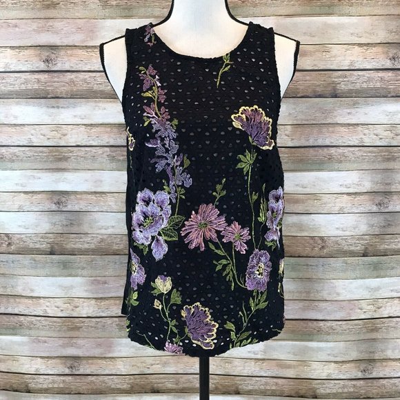 Anthropologie Meadow Rue Size S Small Harriet Embroidered Eyelet Blouse Top - Picture 3 of 8